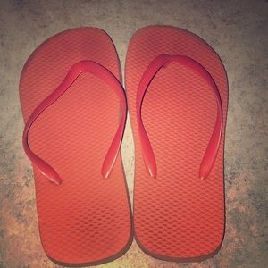 Coral flip flops